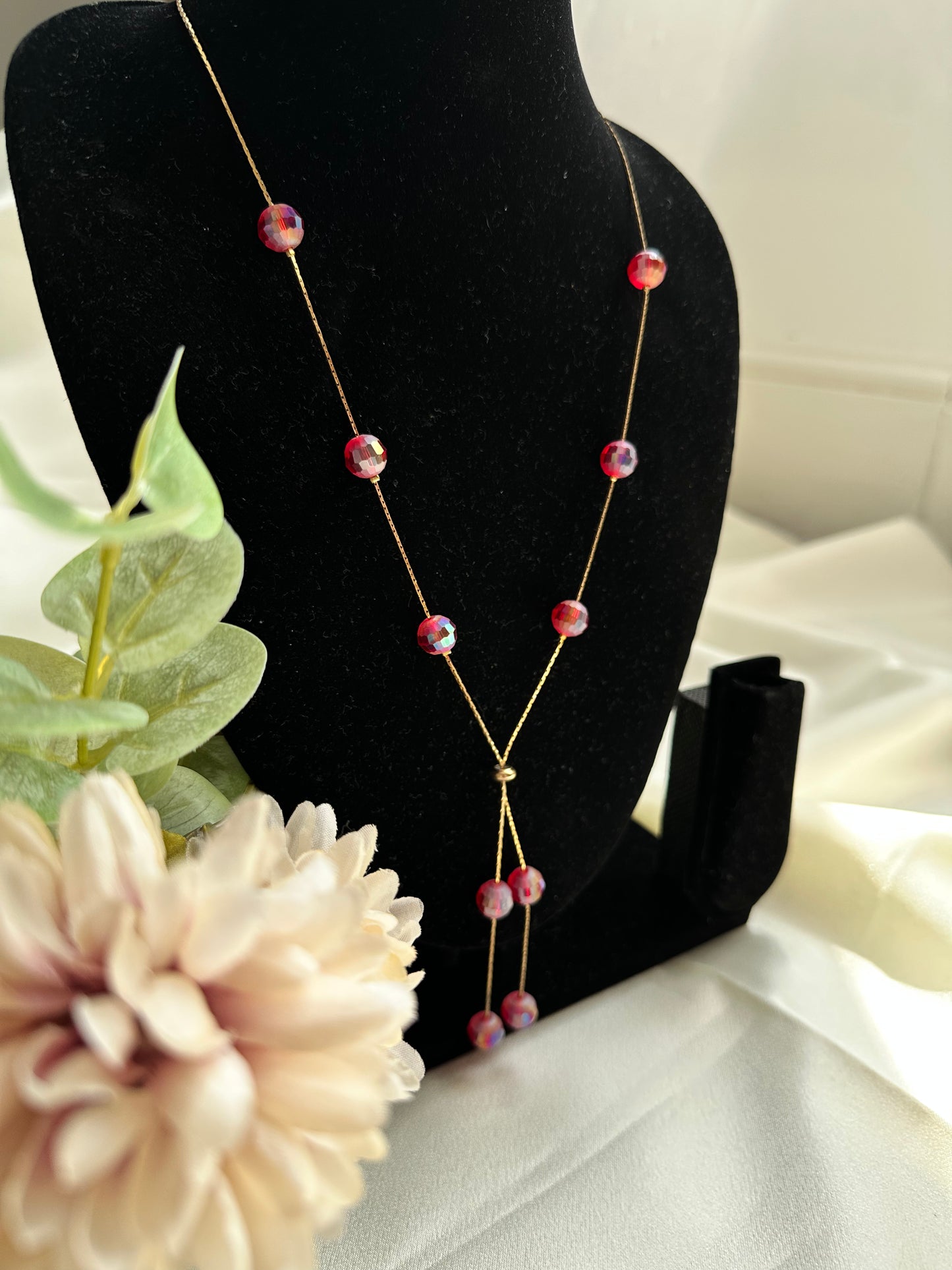 Crimson Dazzle Adjustable Necklace