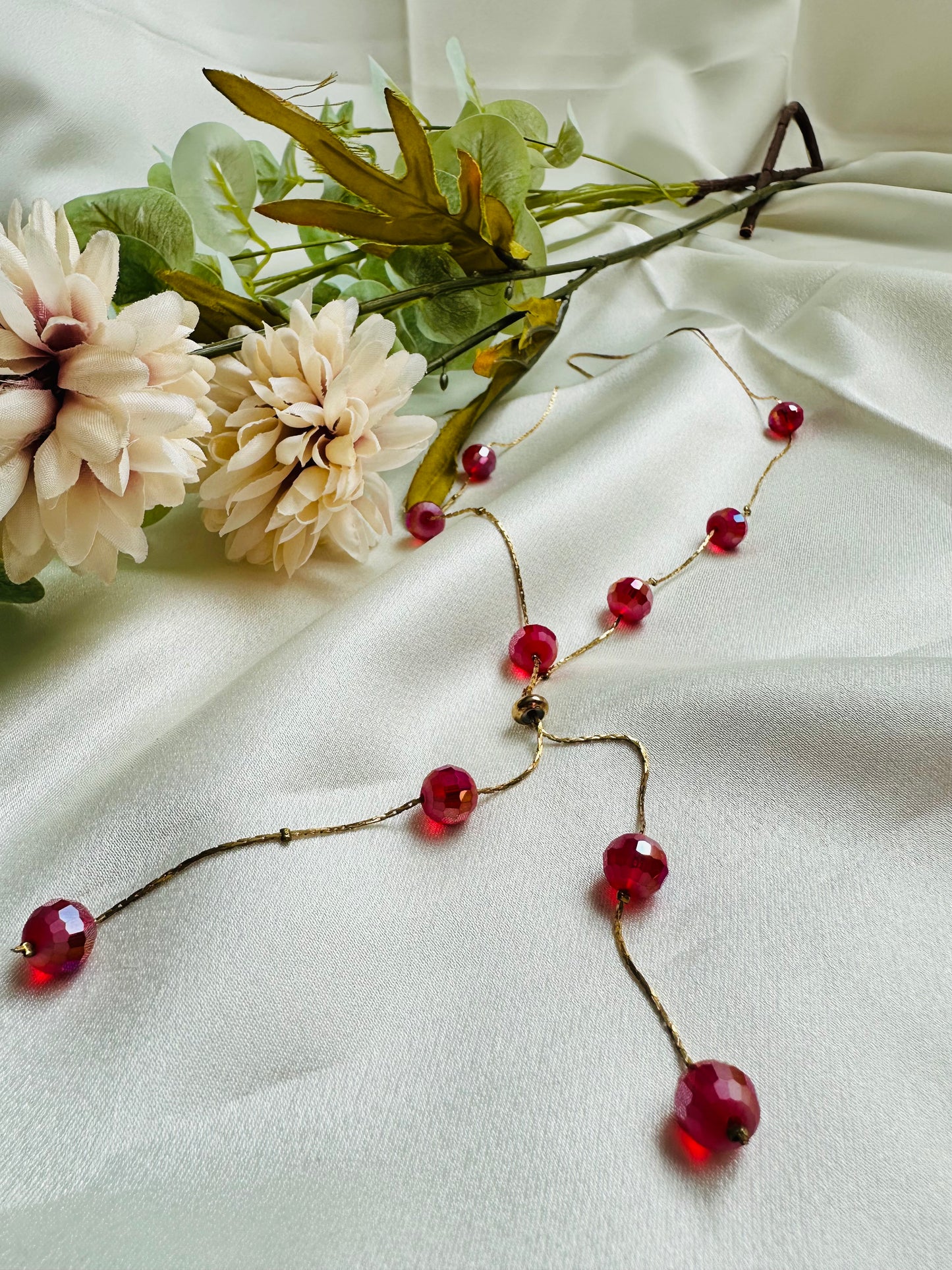 Crimson Dazzle Adjustable Necklace