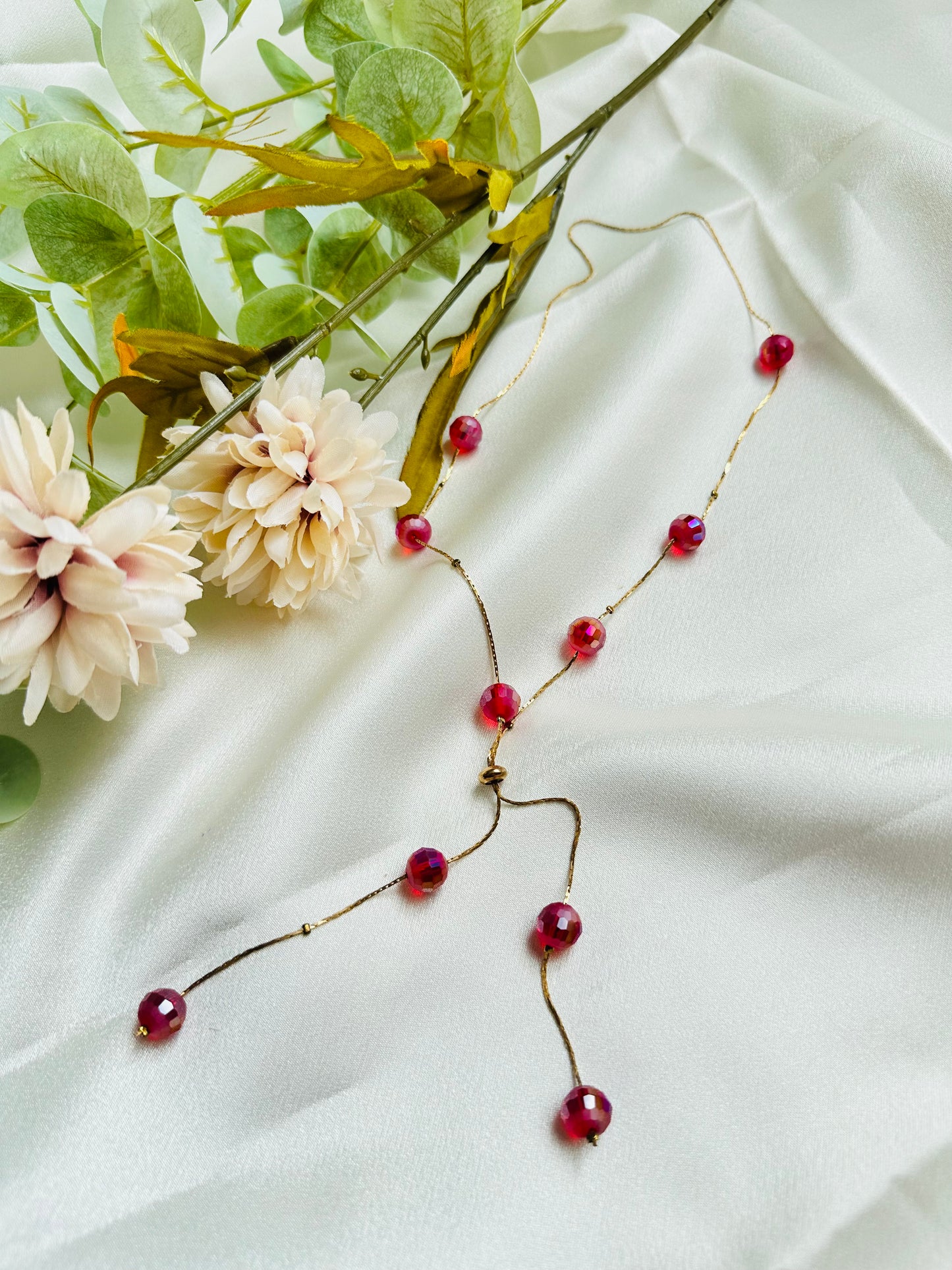 Crimson Dazzle Adjustable Necklace