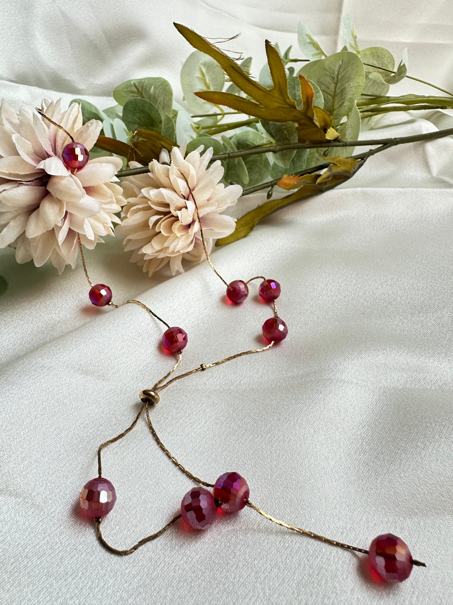 Crimson Dazzle Adjustable Necklace