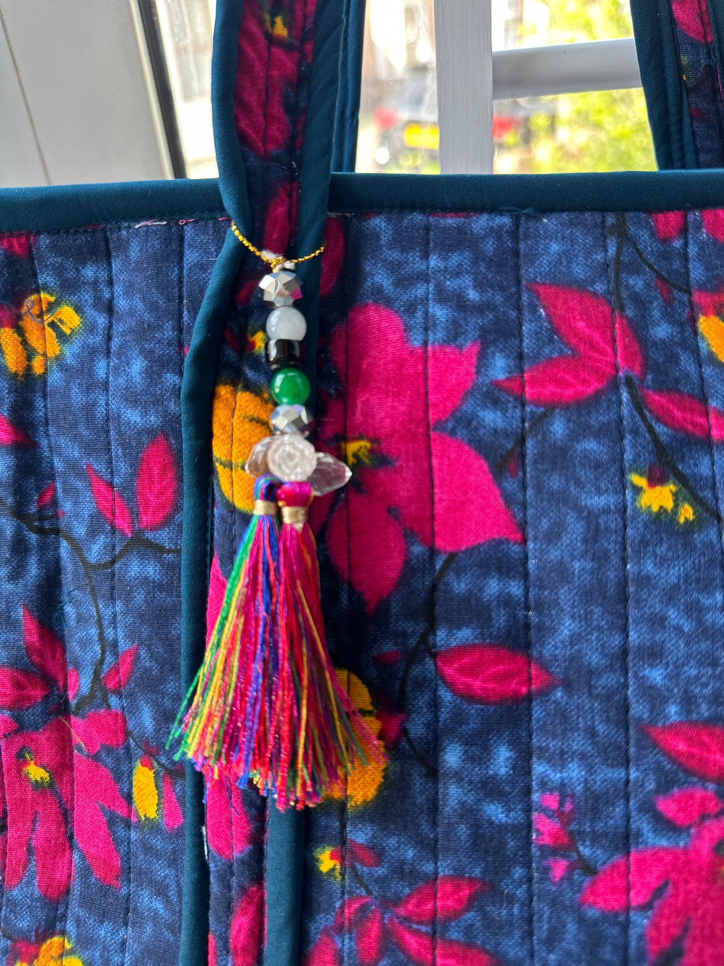 Nightingale Handmade Zipper Shoulder Bag with tassel