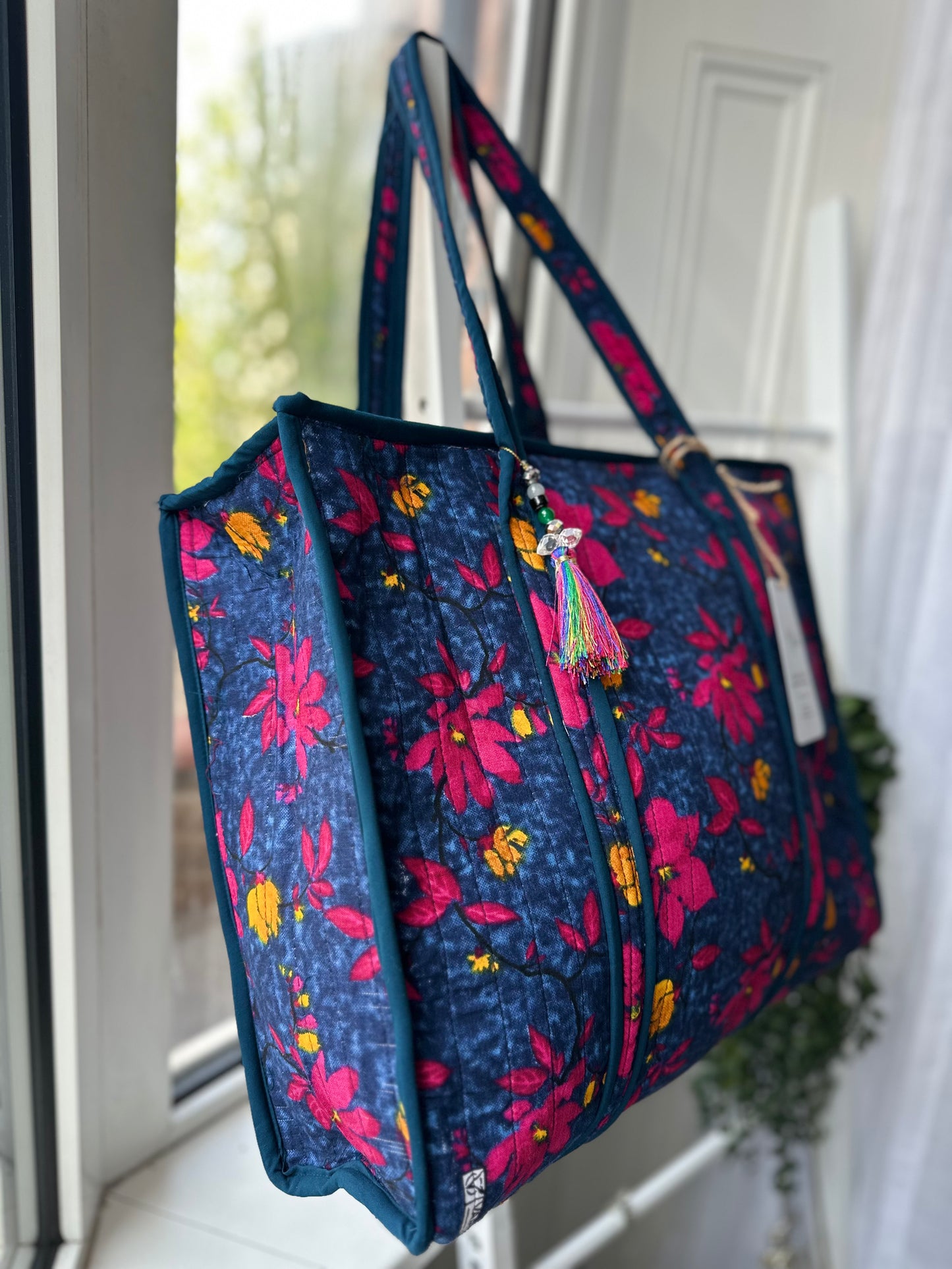 Nightingale Handmade Zipper Shoulder Bag with tassel