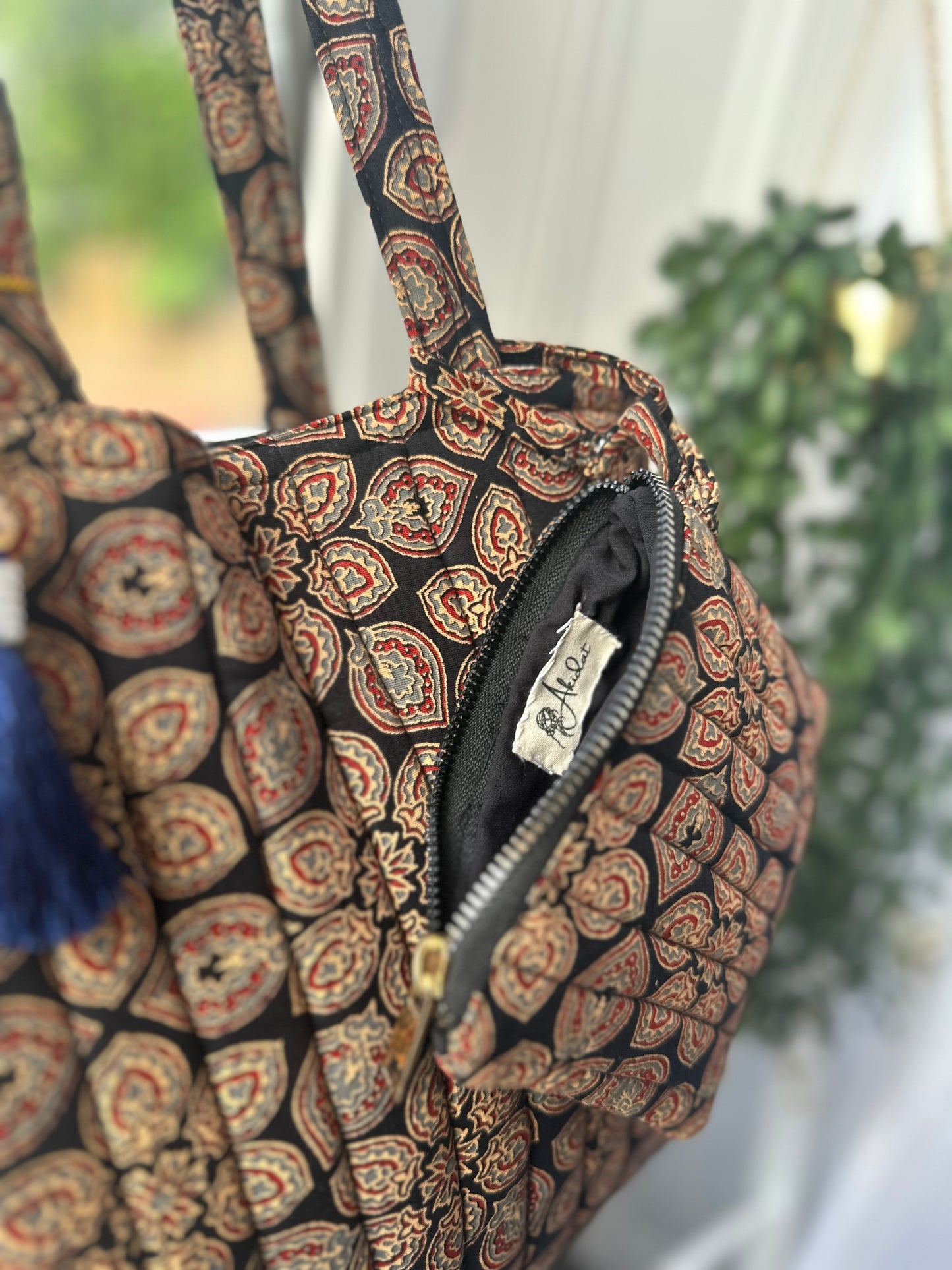 Baag Handmade Tote Bag with tassel and a mini Pouch
