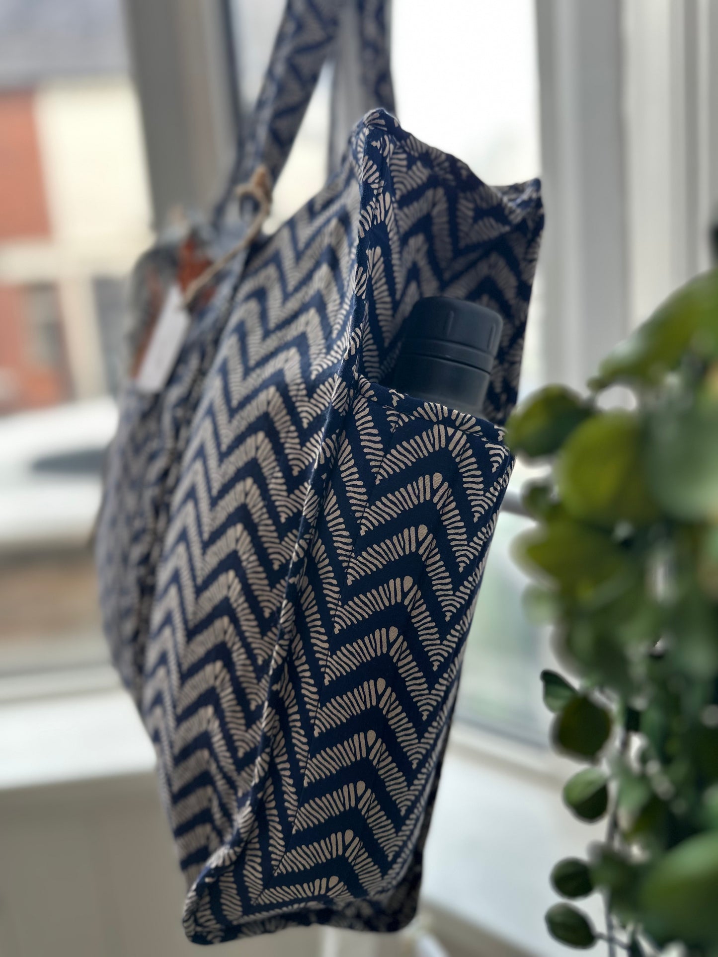 Raw Ripple Handmade Shoulder Bag with Scarf and Bottle Holder Pocket