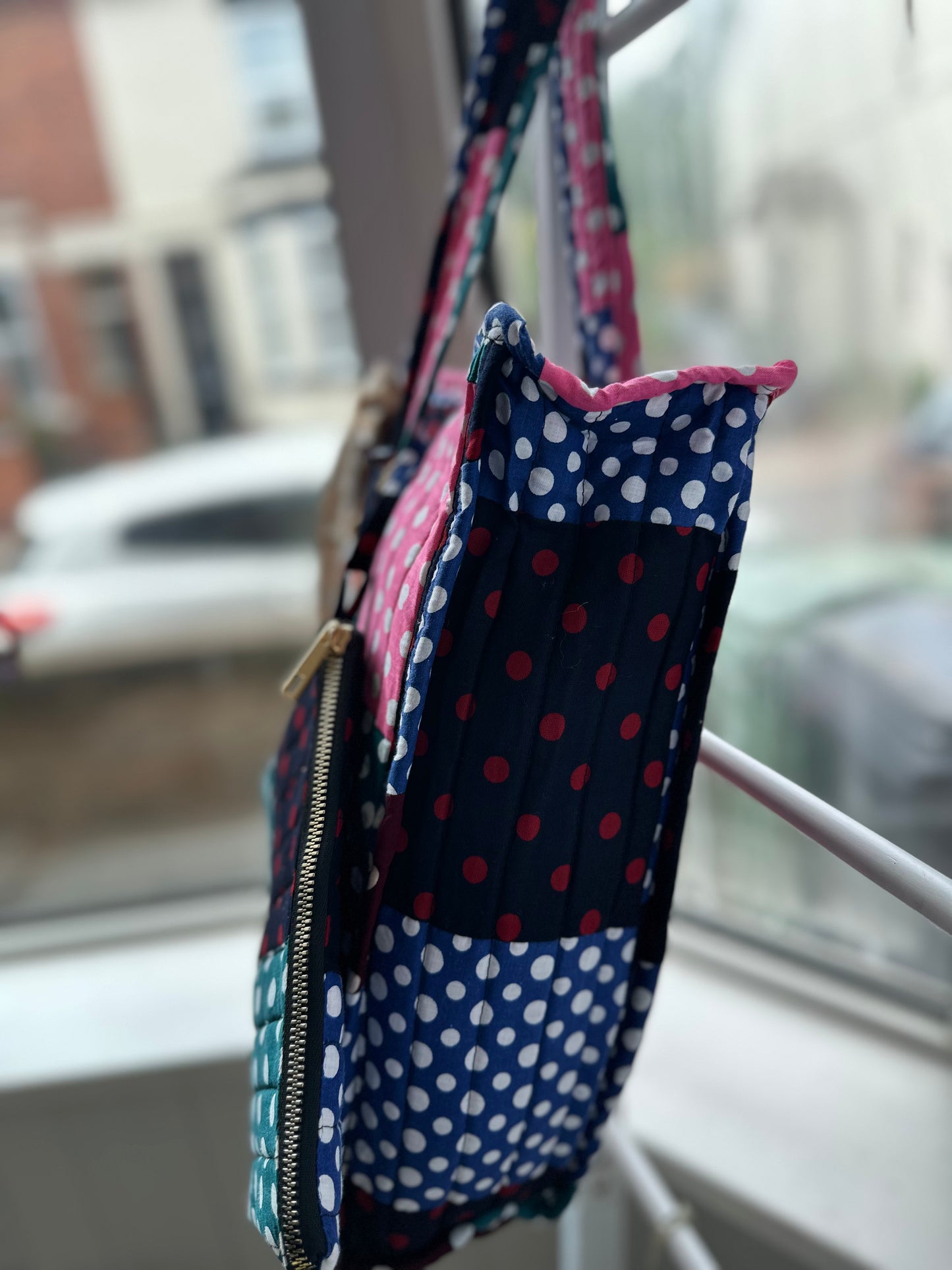 Dottie Mosaic Handmade Shoulder Bag with Scarf and Mini Pouch