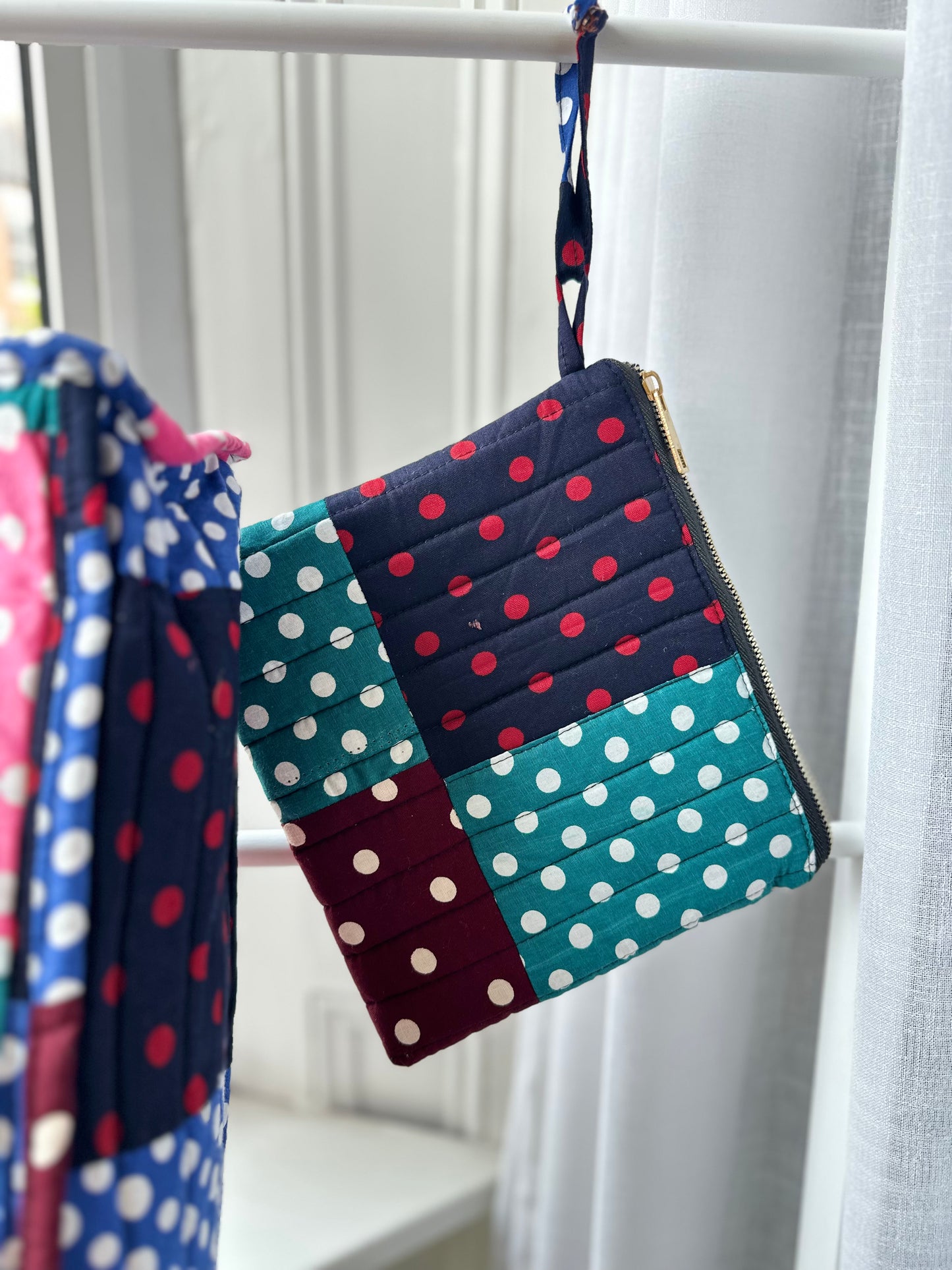 Dottie Mosaic Handmade Shoulder Bag with Scarf and Mini Pouch