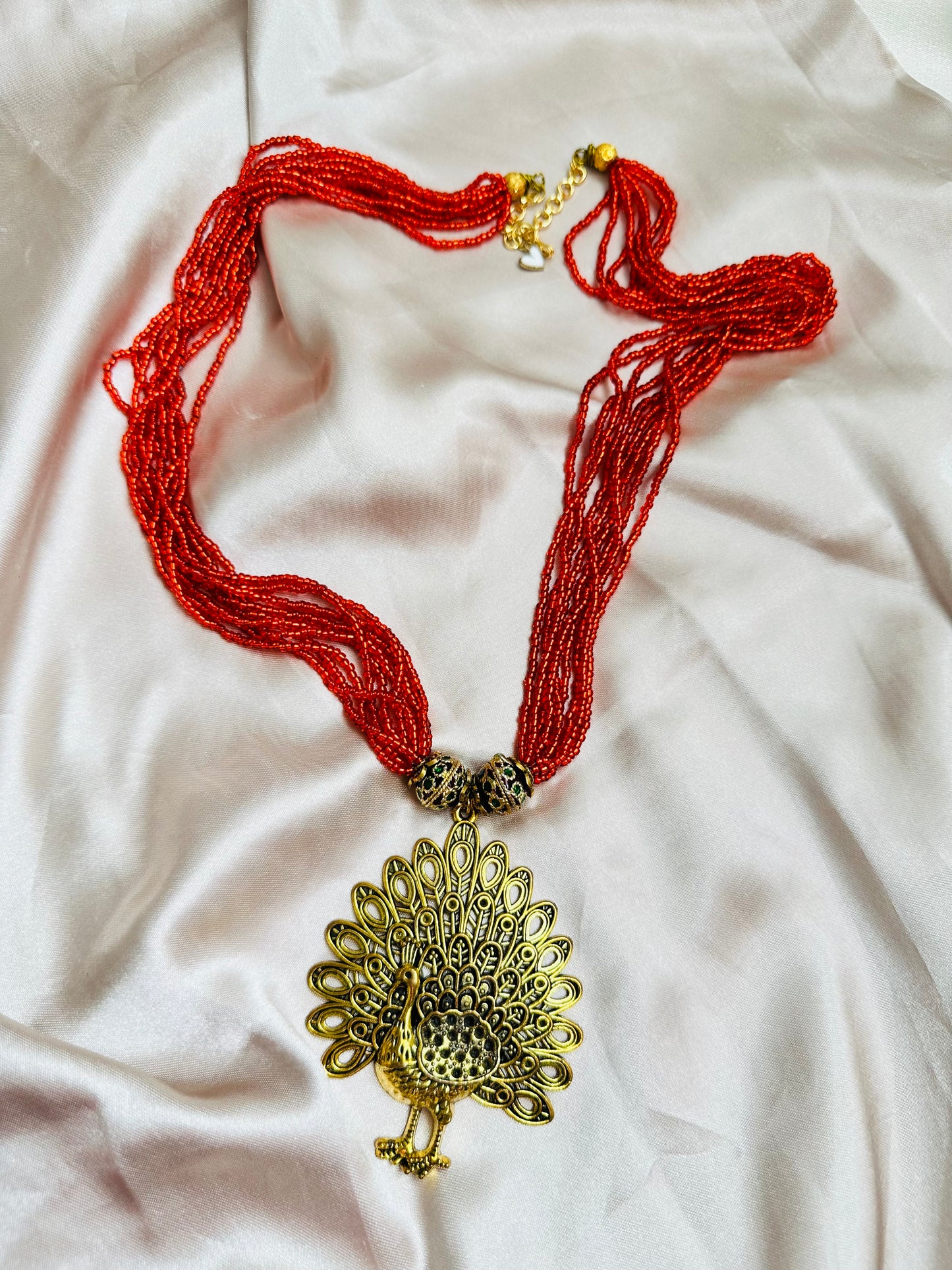 Mayura Mala Beaded Necklace with Pendant