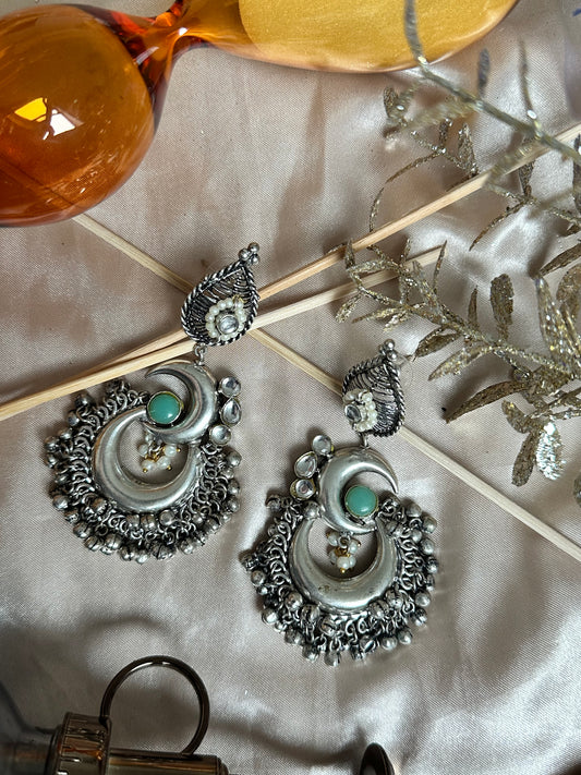 Crescent Moon Chandbali Earrings