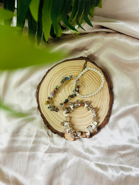 Pearl & Shell Harmony Bracelet Set