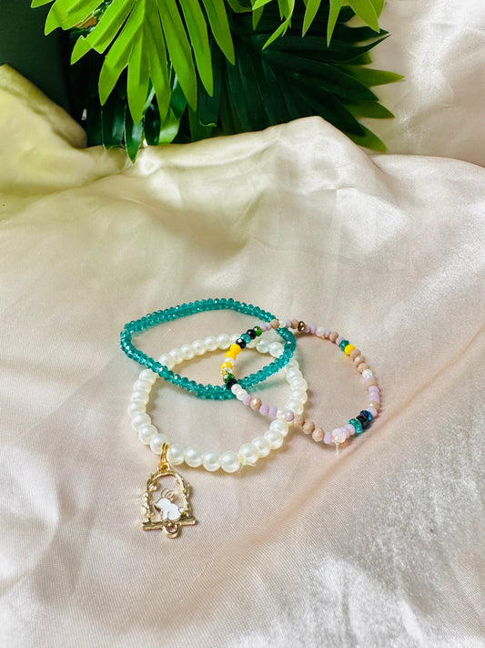 Enchanted Bunny Charm Bracelet Set of 3