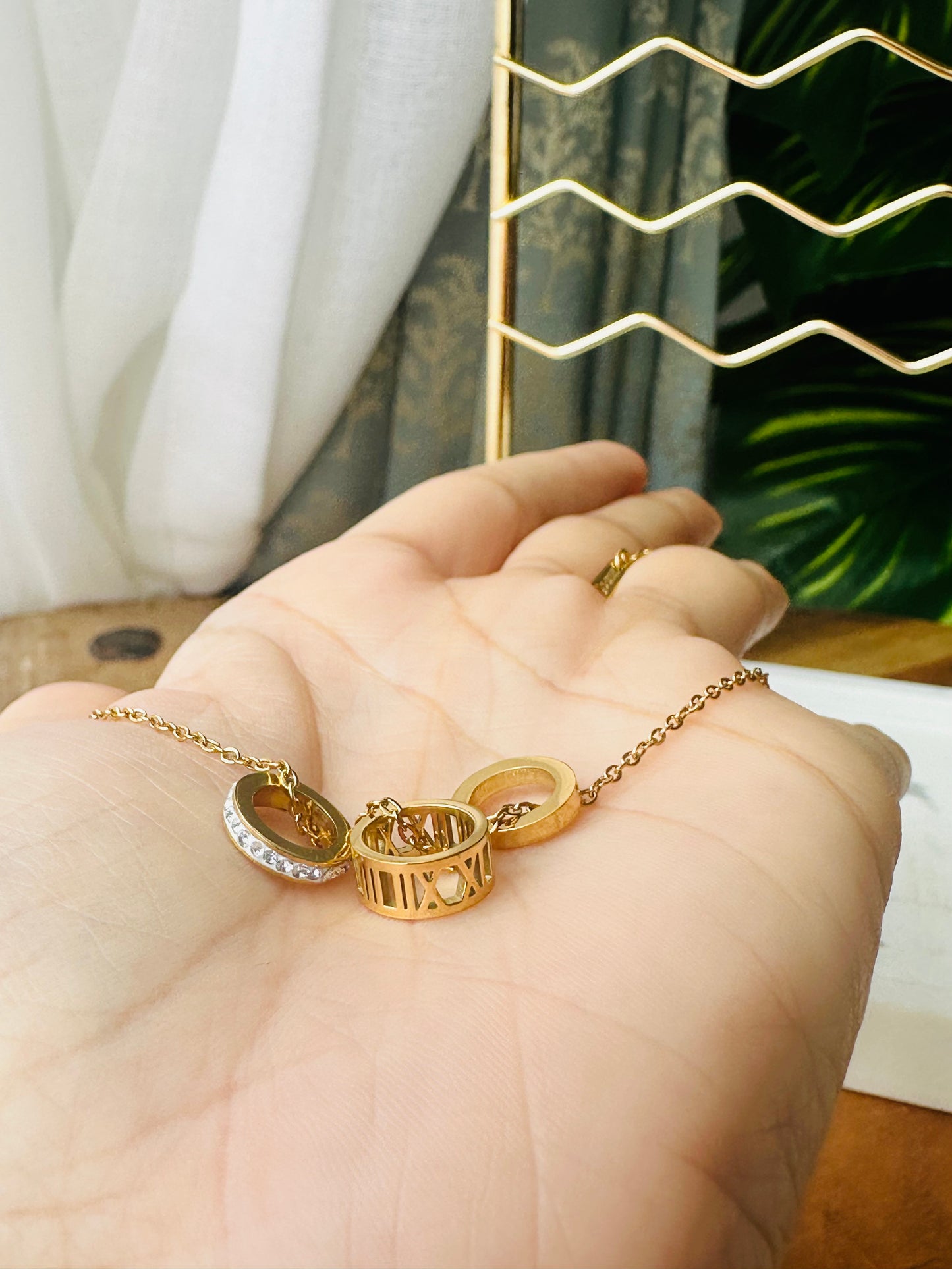 Triple Hoop Golden Elegance Necklace