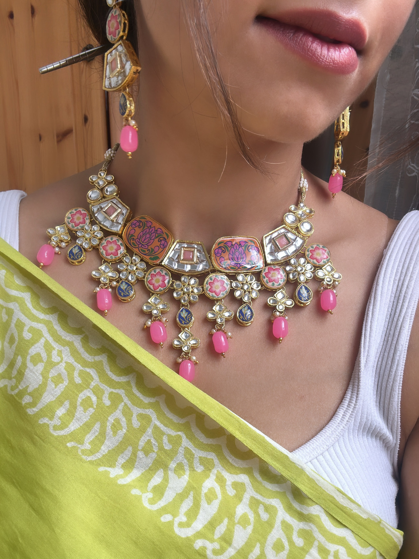 Rose Blush Regalia Kundan Choker Set