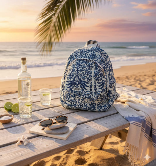 Indigo Wanderer Mini Quilted Backpack