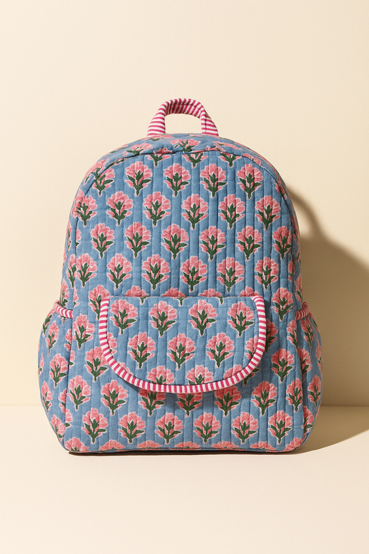 Pink Prairie Handmade Quilted Backpack