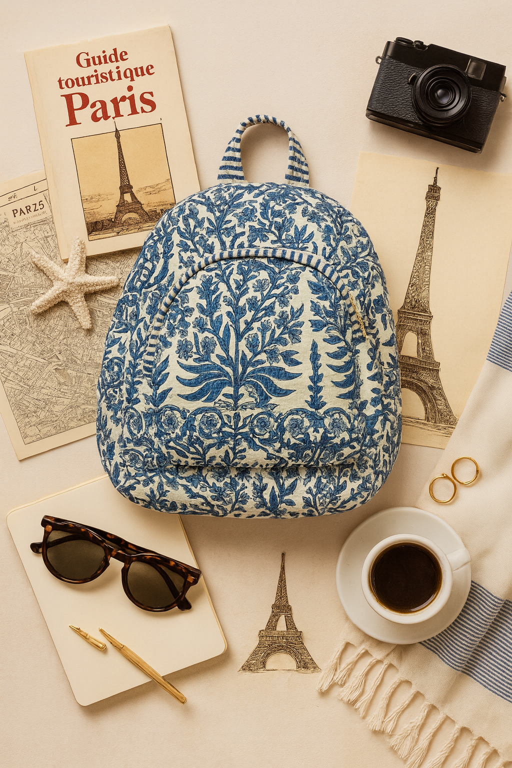 Indigo Wanderer Mini Quilted Backpack
